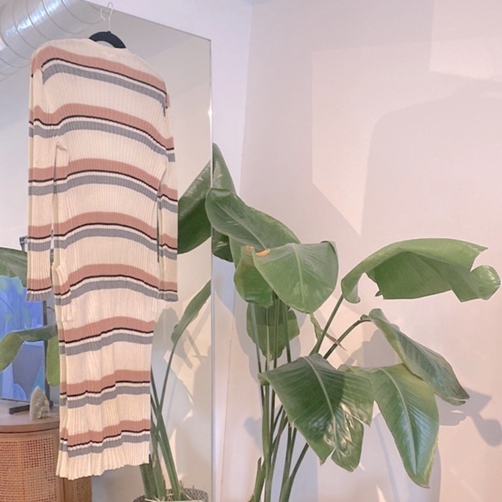 BP. Ribbed Light Knit Cocoon Cardigan Sweater Robe - Picture 5 of 9